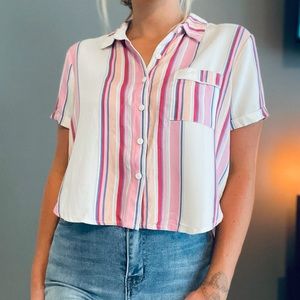 Forever 21 cropped button down shirt